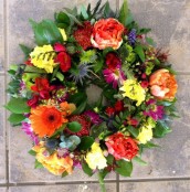 Vibrant Open Styled Funeral Wreath